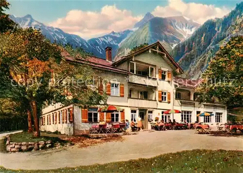 AK / Ansichtskarte  Spielmannsau_Oberstdorf Berggasthof Spielmannsau mit Kratzer und Trettachspitze 