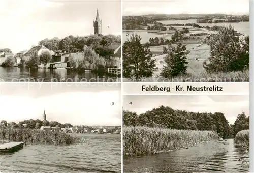 AK / Ansichtskarte  Feldberg_Mecklenburg Am Haussee Blick vom Huettenberg Seerosen Kanal Feldberg_Mecklenburg