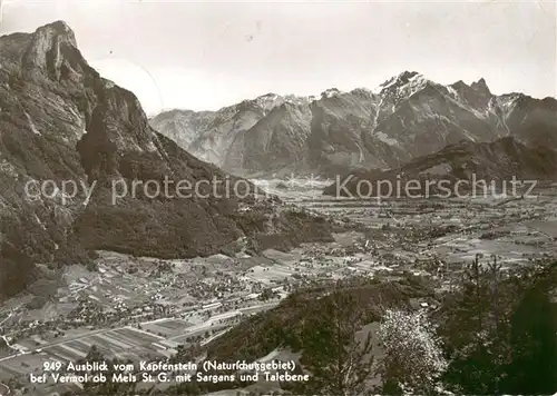 AK / Ansichtskarte  Vermol Blick vom Kapfenstein auf Mels mit Sargans und Talebene Vermol