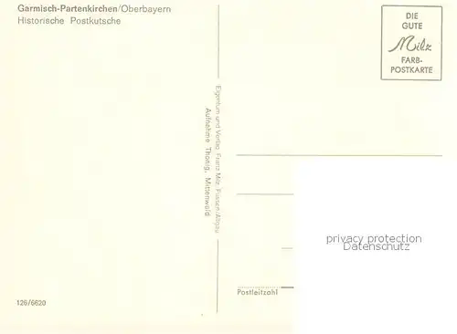 AK / Ansichtskarte  Garmisch-Partenkirchen Historische Postkutsche Garmisch-Partenkirchen