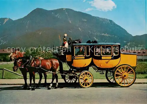 AK / Ansichtskarte  Garmisch-Partenkirchen Mit der Postkutsche zum Badersee Garmisch-Partenkirchen