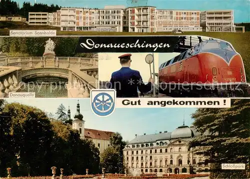 AK / Ansichtskarte 73867666 Donaueschingen Sanatorium Sonnhalde Donauquelle Schlosspark Donaueschingen