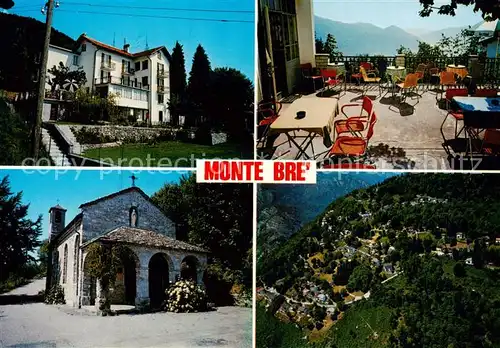 AK / Ansichtskarte  Monte-Bre_Lugano_TI Albergo Monte Bre Terrasse Fliegeraufnahme 