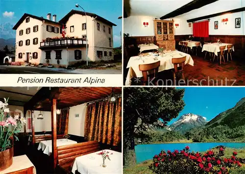 AK / Ansichtskarte  Maloja_GR Pension Restaurant Alpina Gastraeume Seepartie Maloja_GR