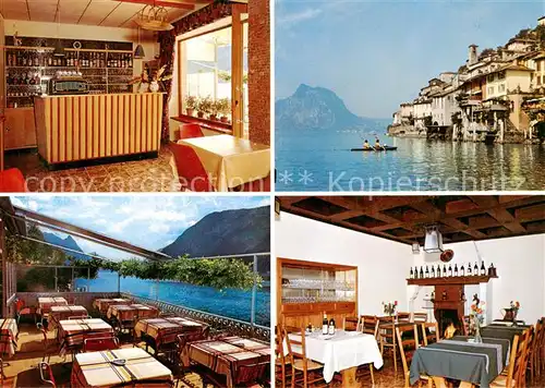 AK / Ansichtskarte  Gandria_Lago_di_Lugano Ristorante Miralago Bar Terrasse Gastraum  Gandria_Lago_di_Lugano