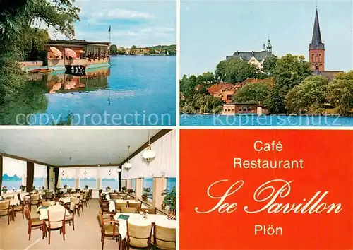 AK / Ansichtskarte  Ploen_See Cafe Restaurant See Pavillon Speisesaal Kirche Ploen_See