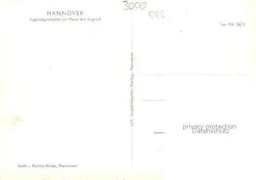 AK / Ansichtskarte  Hannover Jugendgaststaette im Haus der Jugend Hannover