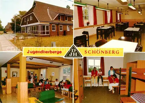 AK / Ansichtskarte 73867729 Schoenberg_Holstein Jugendherberge Speiseraum Aufenthaltsraum Bettenlager Schoenberg_Holstein