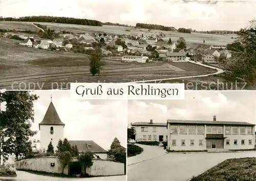 AK / Ansichtskarte  Rehlingen_Langenaltheim Gesamtansicht Kirche Schule Rehlingen_Langenaltheim