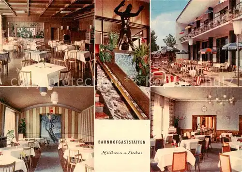 AK / Ansichtskarte 73867747 Heilbronn_Neckar Bahnhofgaststaetten Restaurant Terrasse Heilbronn Neckar