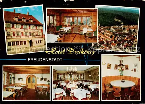 AK / Ansichtskarte 73867758 Freudenstadt Hotel Dreikoenig Restaurant Stadtpanorama Luftaufnahme Freudenstadt