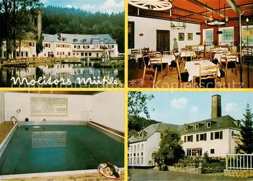 AK / Ansichtskarte 73867762 Eichelhuette Hotel Molitors Muehle Restaurant Hallenbad Teich Eichelhuette