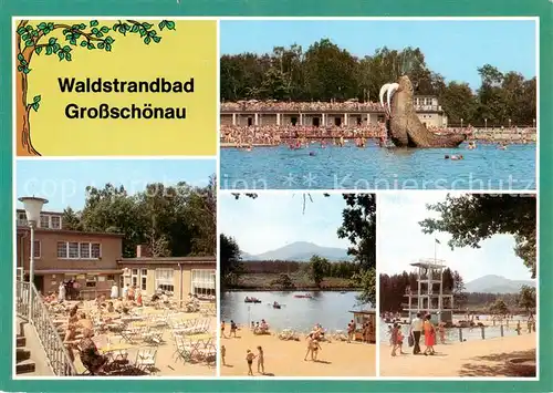 AK / Ansichtskarte 73867804 Grossschoenau_Sachsen Waldstrandbad Teilansichten Grossschoenau Sachsen