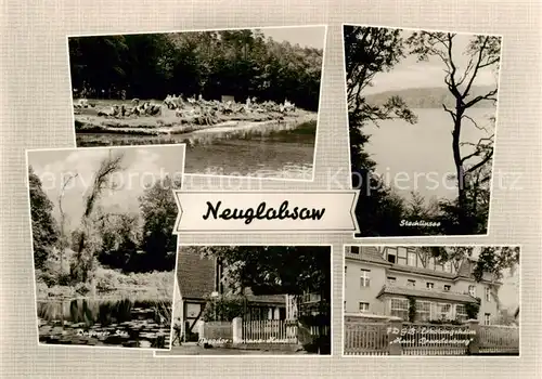 AK / Ansichtskarte  Neuglobsow_Stechlin Strandbad Stechlinsee Dagower See Theodor Fontane Haus FDGB Erholungsheim Haus Brandenburg 