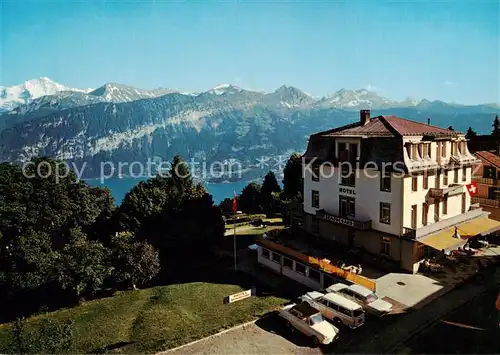 AK / Ansichtskarte  Beatenberg_Thunersee_BE Hotel Beau Regard mit Jungfrau Schilthorn Morgenberghorn Dreispitz 