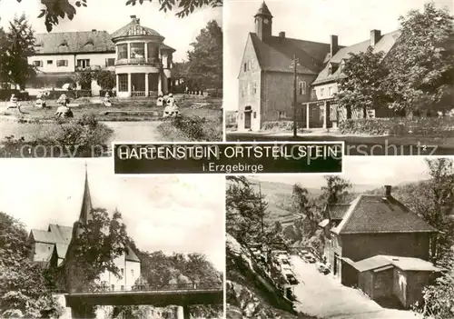 AK / Ansichtskarte 73867824 Stein_Hartenstein_Erzgebirge Pionierschule Schloss Stein Bahnhof Prinzenhoehle 