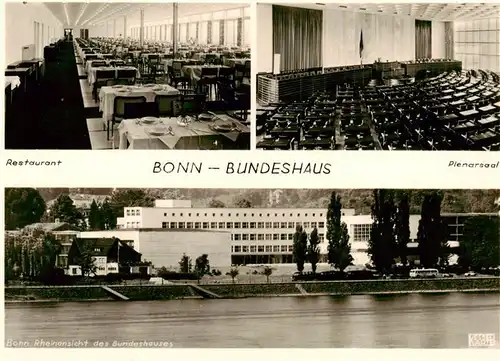 AK / Ansichtskarte  Bonn_Rhein Bundeshaus Restaurant Plenarsaal Rheinansicht Bonn_Rhein