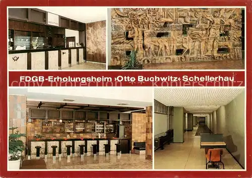 AK / Ansichtskarte  Schellerhau FDGB Erholungsheim Otto Buchwitz Rezeption Keramikwan Hallenbar Kegelbahn Schellerhau