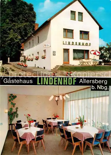 AK / Ansichtskarte 73867902 Allersberg Gaestehaus Lindenhof Gaststube Allersberg