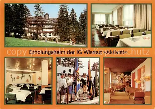 AK / Ansichtskarte  Oberwiesenthal_Erzgebirge Erholungsheim der IG Wismut Aktivist Speisesaal Cafe Grosser Bergaufzug Bar Oberwiesenthal Erzgebirge