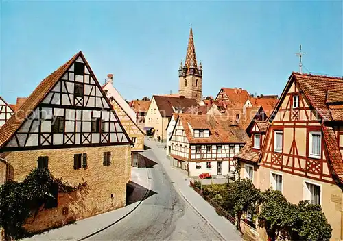 AK / Ansichtskarte  Dietenhofen_Mittelfranken Ortspartie Fachwerkhaeuser Kirche Dietenhofen Mittelfranken