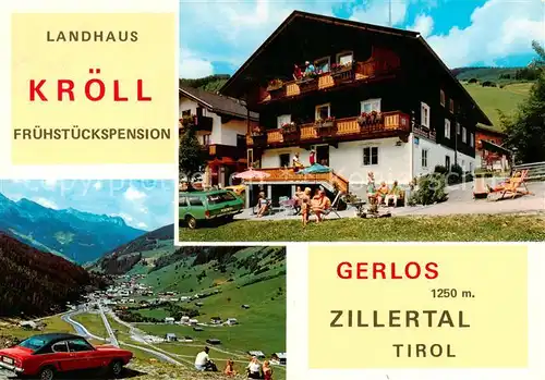 AK / Ansichtskarte 73867966 Gerlos_Zillertal_AT Landhaus Kroell Fruehstueckspension Panorama 