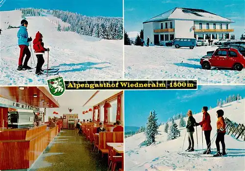 AK / Ansichtskarte  Salla Alpengasthof Wiedneralm Gastraum Skipisten Salla