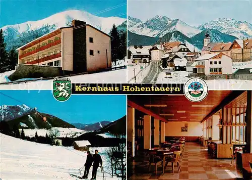 AK / Ansichtskarte 73867972 Hohentauern_Steiermark_AT Kernhaus Gastraum Panorama Skilift 