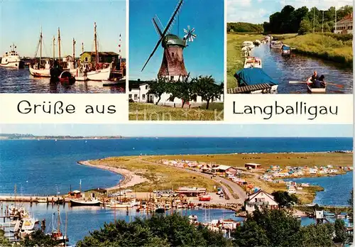 AK / Ansichtskarte 73868013 Langballigau Bootshafen Muehle Kanal Fliegeraufnahme Langballigau