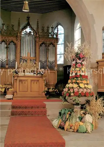 AK / Ansichtskarte 73868019 oetlingen_Weil_am_Rhein St Galluskirche Erntedank Pyramide 