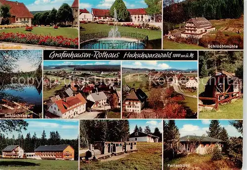 AK / Ansichtskarte 73868023 Rothaus_Grafenhausen Park Schluechtmuehle Schluechtsee Panorama Wasserrad Baehnle Ferienhaus Rothaus Grafenhausen