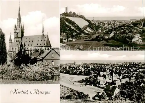 AK / Ansichtskarte 73868047 Kiedrich Kirche Gasthaus Krone Weingut Panorama Kiedrich