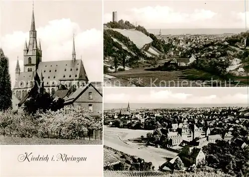 AK / Ansichtskarte  Kiedrich Kirche Gasthaus Krone Weingut Panorama Kiedrich