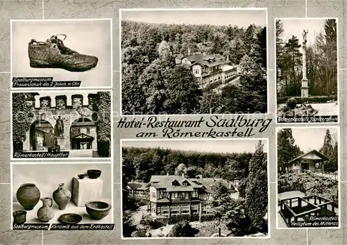 AK / Ansichtskarte  Bad_Homburg Hotel Restaurant Saalburg Museum Frauenschuh Roemerkastell Haupttor Saalburgmuseum Keramik aus dem Erdkastell Jupitersaeule Heiligtum des Mithras Bad_Homburg