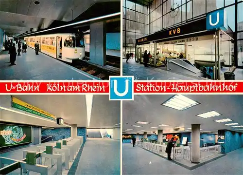 AK / Ansichtskarte 73868058 Koeln__Rhein U-Bahn Station Hauptbahnhof Details 