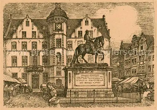 AK / Ansichtskarte  Duesseldorf Marktplatz Reiterdenkmal Duesseldorf