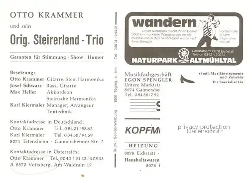 AK / Ansichtskarte 73868079 Voitsberg_Steiermark_AT Otto Krammer und sein Orig Steirerland Trio 