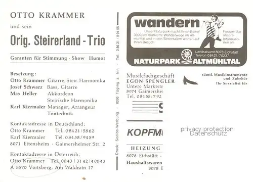 AK / Ansichtskarte  Voitsberg_Steiermark_AT Otto Krammer und sein Orig Steirerland Trio 