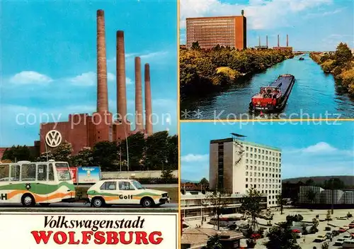 AK / Ansichtskarte  Wolfsburg VW Werk Kanal Frachter Verwaltungsgebaeude Wolfsburg