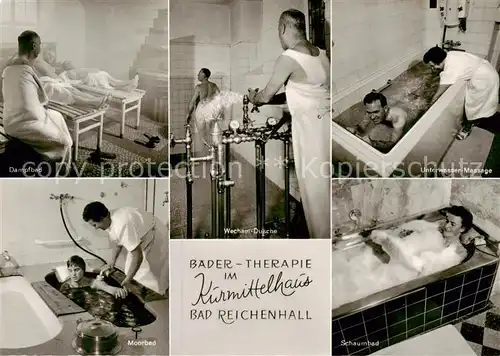 AK / Ansichtskarte  Bad_Reichenhall Kurmittelhaus Dampfbad Moorbad Wechsel Dusche Unterwasser Massage Schaumbad Bad_Reichenhall