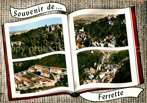 AK / Ansichtskarte  Ferrette_Haut-Rhin Teilansichten Landschaft Felsen Burgruine Buch Ferrette Haut-Rhin