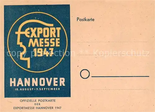 AK / Ansichtskarte  Hannover Offizielle Postkarte der Exportmesse Sonderstempel Hannover