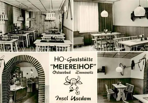 AK / Ansichtskarte 73868182 Zinnowitz_Ostseebad HO-Gaststaette Meiereihof Gastraum Zinnowitz_Ostseebad