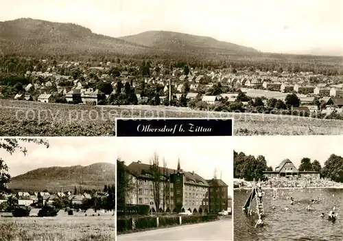 AK / Ansichtskarte  Olbersdorf_Sachsen Panorama Teilansichten Schwimmbad Olbersdorf Sachsen