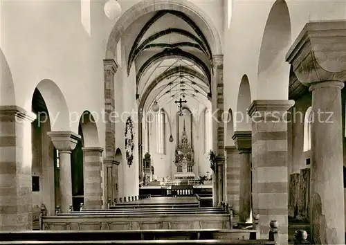 AK / Ansichtskarte  Wuerzburg_Bayern Pfarrkirche St Burkard Langhaus und spaetgot Chor 