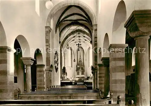 AK / Ansichtskarte  Wuerzburg_Bayern Pfarrkirche St Burkard Langhaus und spaetgot Chor 