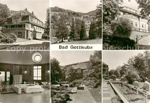 AK / Ansichtskarte  Bad_Gottleuba-Berggiesshuebel Klinik Sanatorium Station 6 und 8 Kurhaus Wasserbehandlung Wassertretanlage mit Station 7 Bad