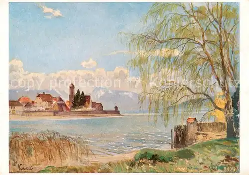 AK / Ansichtskarte 73868343 Wasserburg_Bodensee Burgmotiv Kuenstlerkarte Wasserburg Bodensee