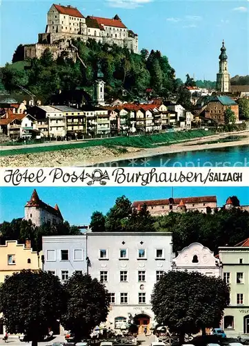 AK / Ansichtskarte 73868345 Burghausen__Salzach_Oberbayern Hotel Post Restaurant Schloss 