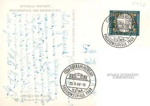 AK / Ansichtskarte  Oberammergau Passionsspiele 1960 Oberammergau